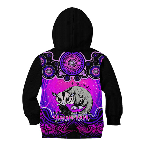 personalised-australia-gemini-sugar-gilder-zodiac-kid-hoodie-auz-astrology-aboriginal-magenta