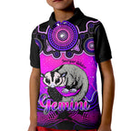 personalised-australia-gemini-sugar-gilder-zodiac-kid-polo-shirt-auz-astrology-aboriginal-magenta