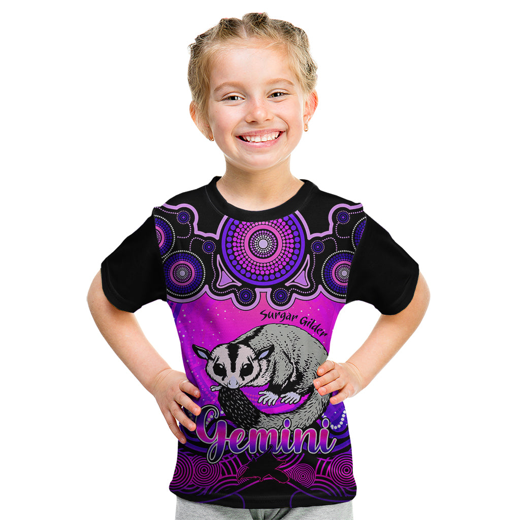 personalised-australia-gemini-sugar-gilder-zodiac-kid-t-shirt-auz-astrology-aboriginal-magenta