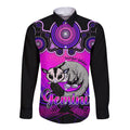 personalised-australia-gemini-sugar-gilder-zodiac-long-sleeve-button-shirt-auz-astrology-aboriginal-magenta