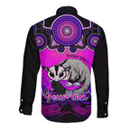 personalised-australia-gemini-sugar-gilder-zodiac-long-sleeve-button-shirt-auz-astrology-aboriginal-magenta