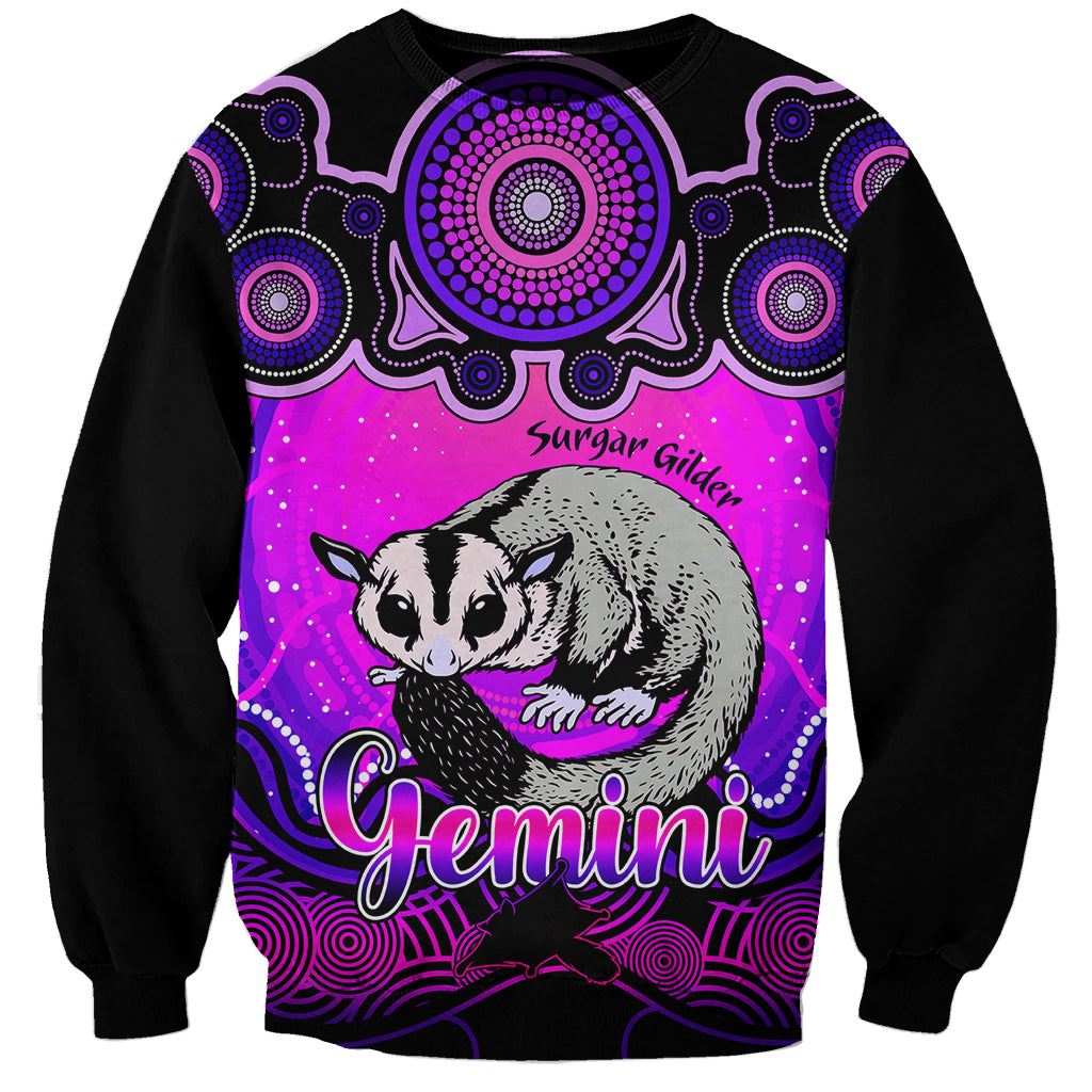 personalised-australia-gemini-sugar-gilder-zodiac-sweatshirt-auz-astrology-aboriginal-magenta