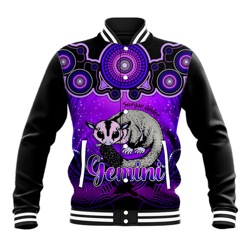 personalised-australia-gemini-sugar-gilder-zodiac-baseball-jacket-auz-astrology-aboriginal-purple