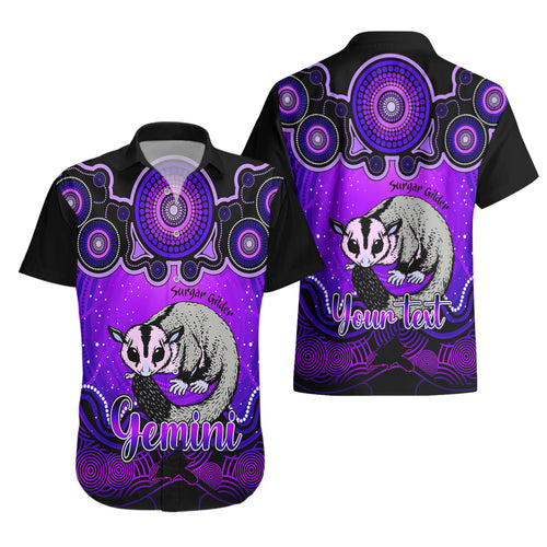 personalised-australia-gemini-sugar-gilder-zodiac-hawaiian-shirt-auz-astrology-aboriginal-purple