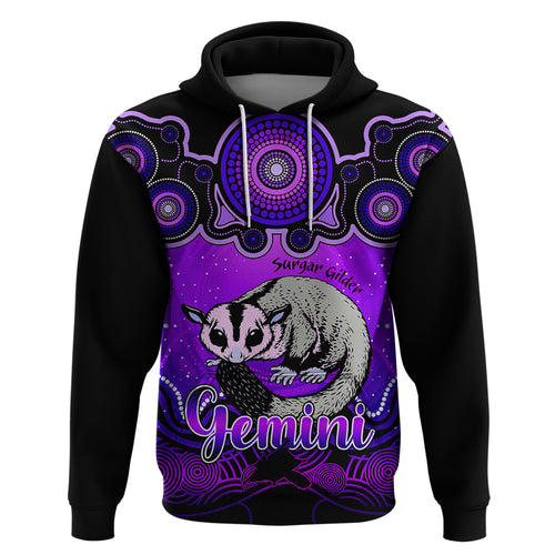 personalised-australia-gemini-sugar-gilder-zodiac-hoodie-auz-astrology-aboriginal-purple