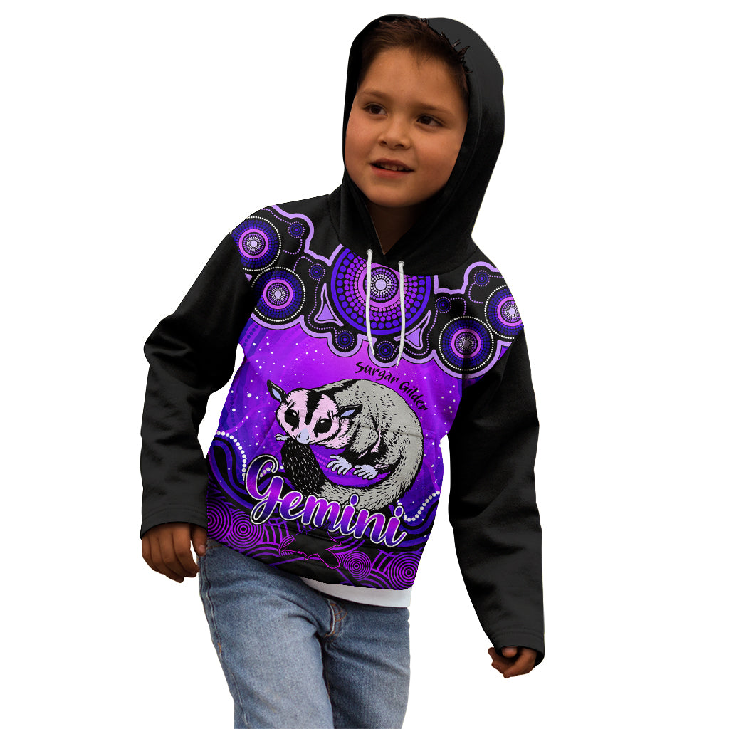 personalised-australia-gemini-sugar-gilder-zodiac-kid-hoodie-auz-astrology-aboriginal-purple