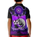 personalised-australia-gemini-sugar-gilder-zodiac-kid-polo-shirt-auz-astrology-aboriginal-purple