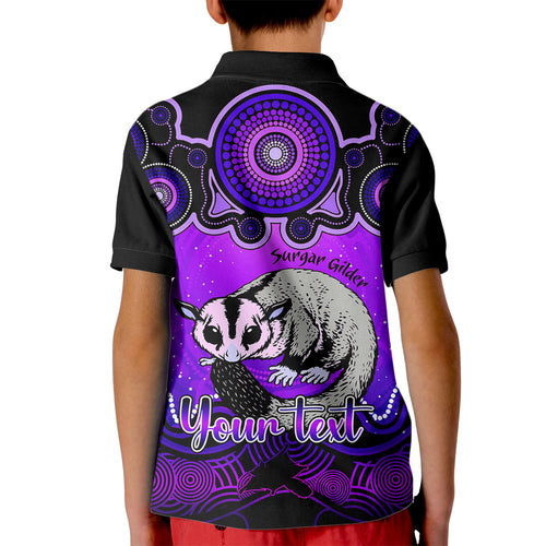 personalised-australia-gemini-sugar-gilder-zodiac-kid-polo-shirt-auz-astrology-aboriginal-purple