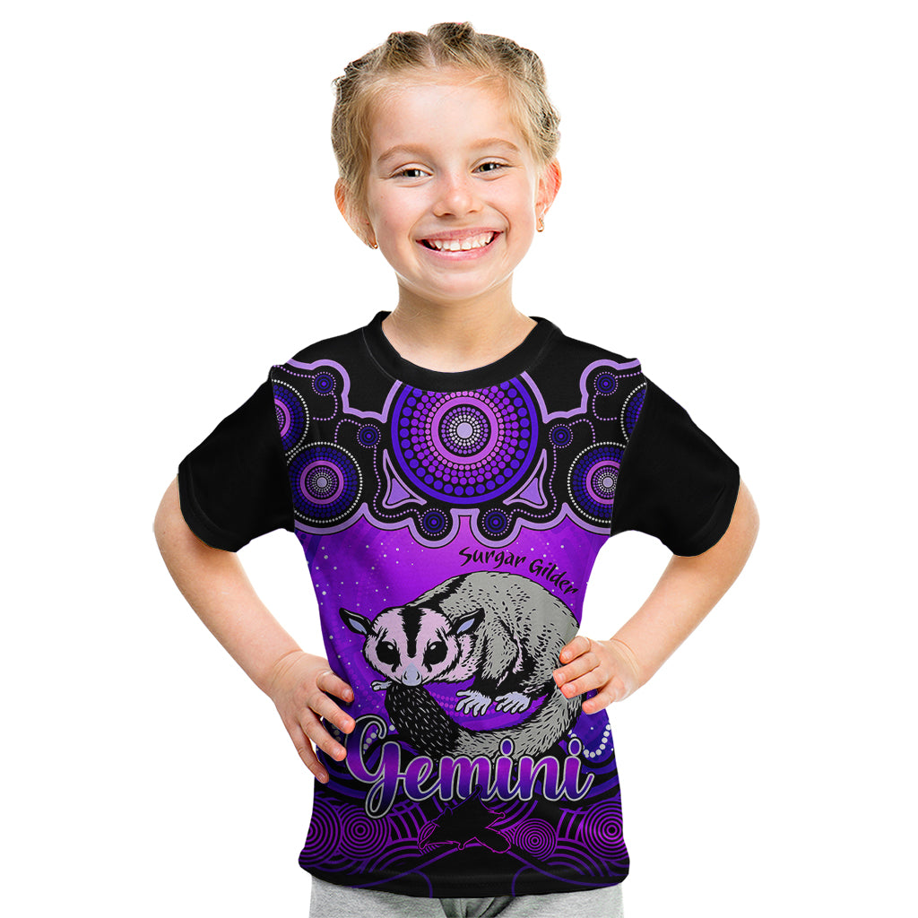 personalised-australia-gemini-sugar-gilder-zodiac-kid-t-shirt-auz-astrology-aboriginal-purple