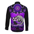 personalised-australia-gemini-sugar-gilder-zodiac-long-sleeve-button-shirt-auz-astrology-aboriginal-purple