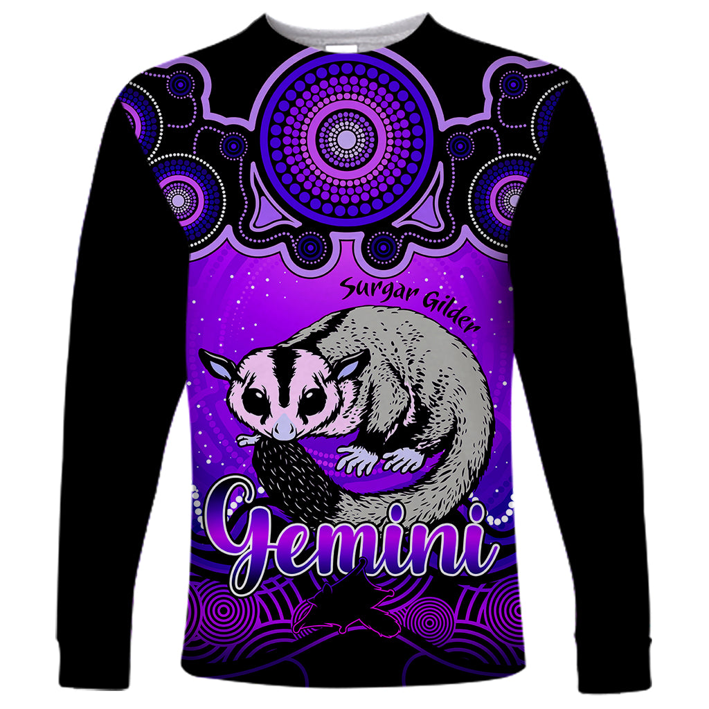 personalised-australia-gemini-sugar-gilder-zodiac-long-sleeve-shirt-auz-astrology-aboriginal-purple
