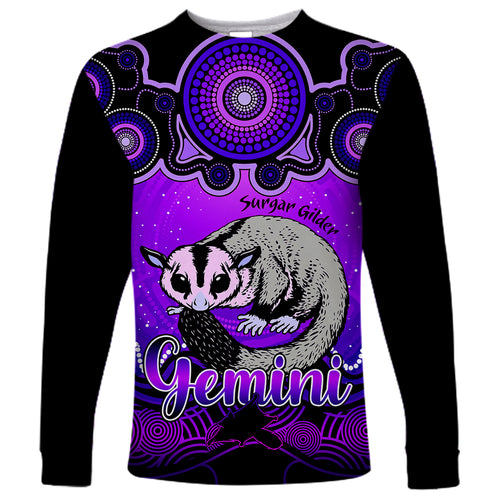 personalised-australia-gemini-sugar-gilder-zodiac-long-sleeve-shirt-auz-astrology-aboriginal-purple