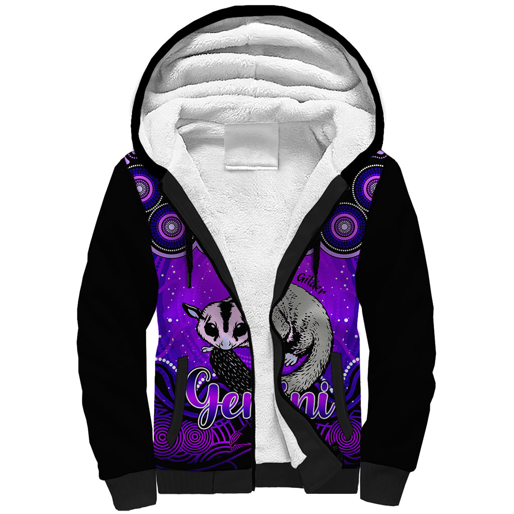 personalised-australia-gemini-sugar-gilder-zodiac-sherpa-hoodie-auz-astrology-aboriginal-purple