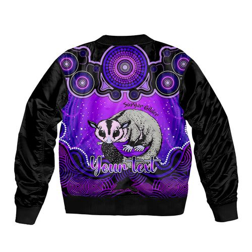 personalised-australia-gemini-sugar-gilder-zodiac-sleeve-zip-bomber-jacket-auz-astrology-aboriginal-purple
