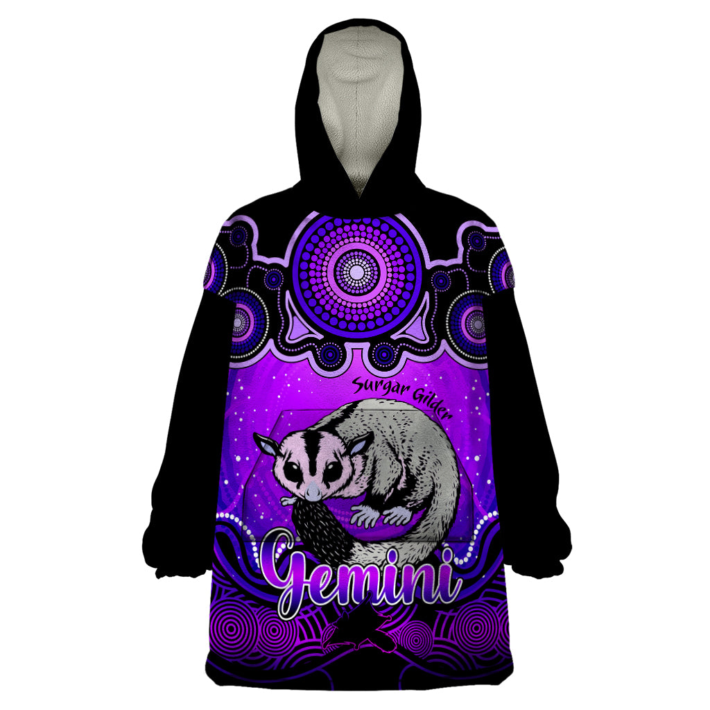 personalised-australia-gemini-sugar-gilder-zodiac-wearable-blanket-hoodie-auz-astrology-aboriginal-purple