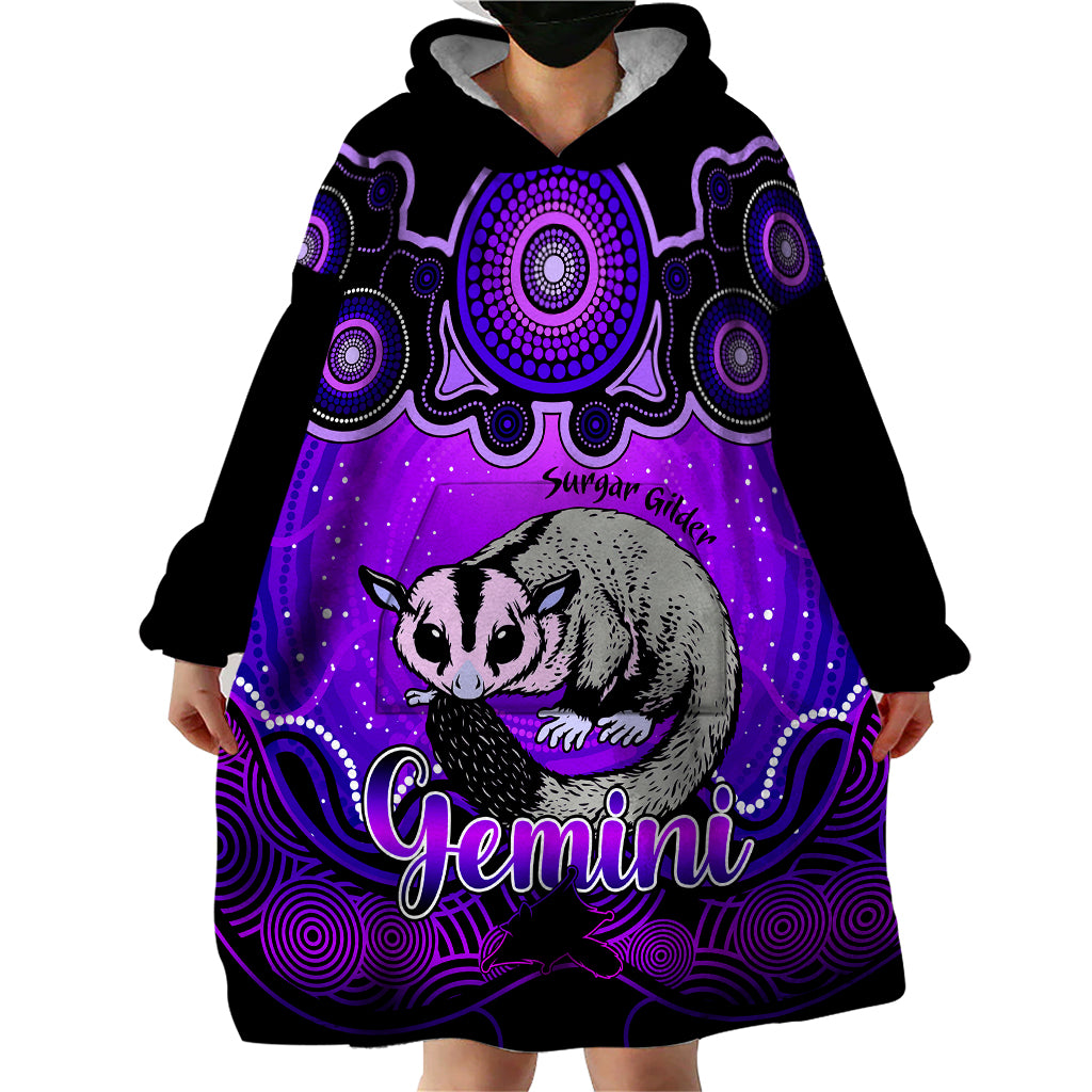 personalised-australia-gemini-sugar-gilder-zodiac-wearable-blanket-hoodie-auz-astrology-aboriginal-purple