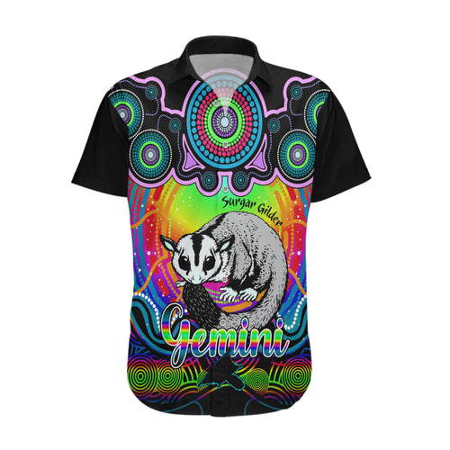 personalised-australia-gemini-sugar-gilder-zodiac-hawaiian-shirt-auz-astrology-aboriginal-rainbow