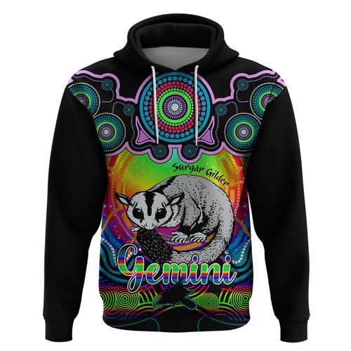 personalised-australia-gemini-sugar-gilder-zodiac-hoodie-auz-astrology-aboriginal-rainbow