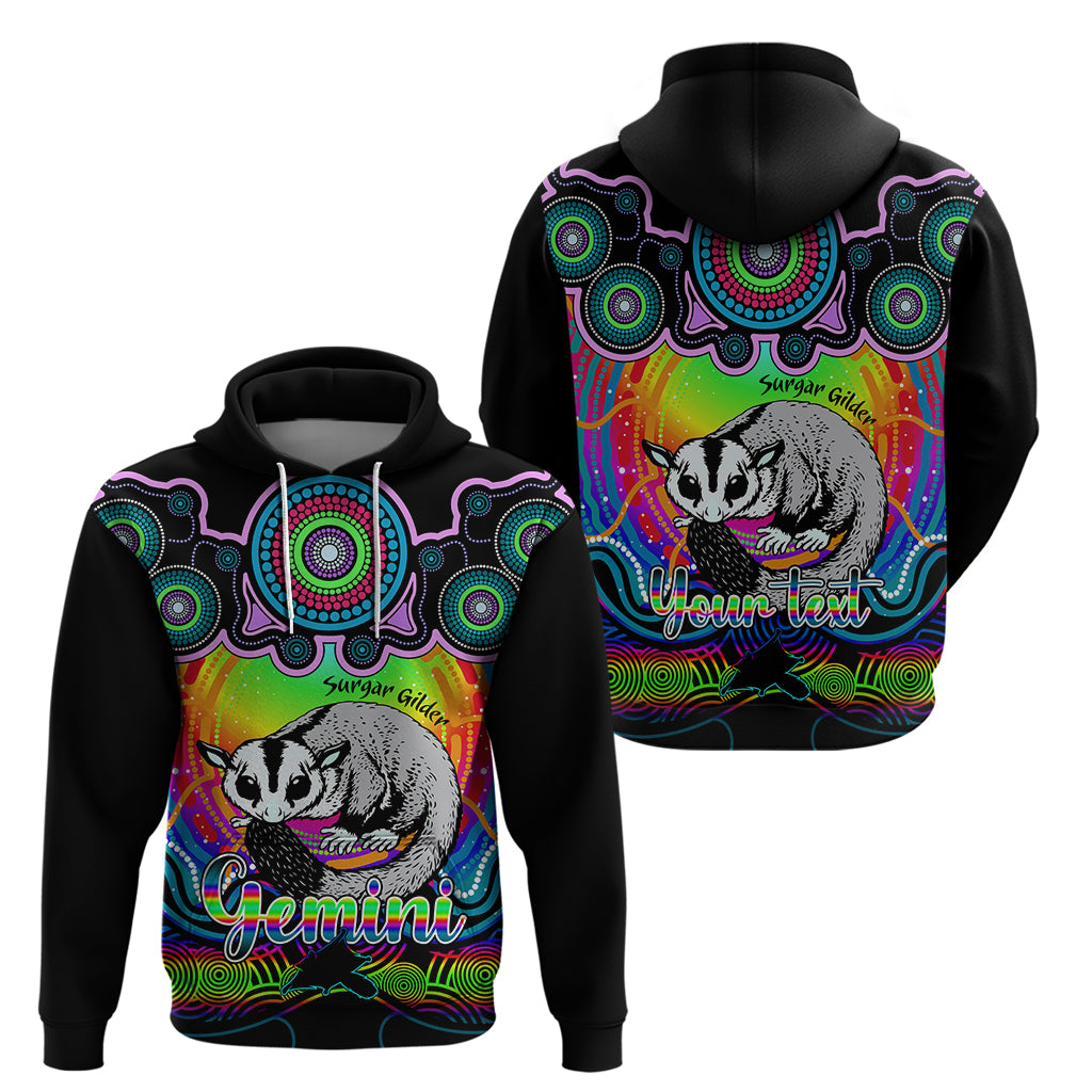 personalised-australia-gemini-sugar-gilder-zodiac-hoodie-auz-astrology-aboriginal-rainbow