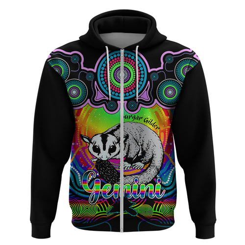 personalised-australia-gemini-sugar-gilder-zodiac-hoodie-auz-astrology-aboriginal-rainbow