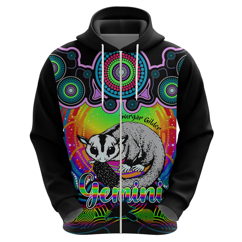 personalised-australia-gemini-sugar-gilder-zodiac-hoodie-auz-astrology-aboriginal-rainbow