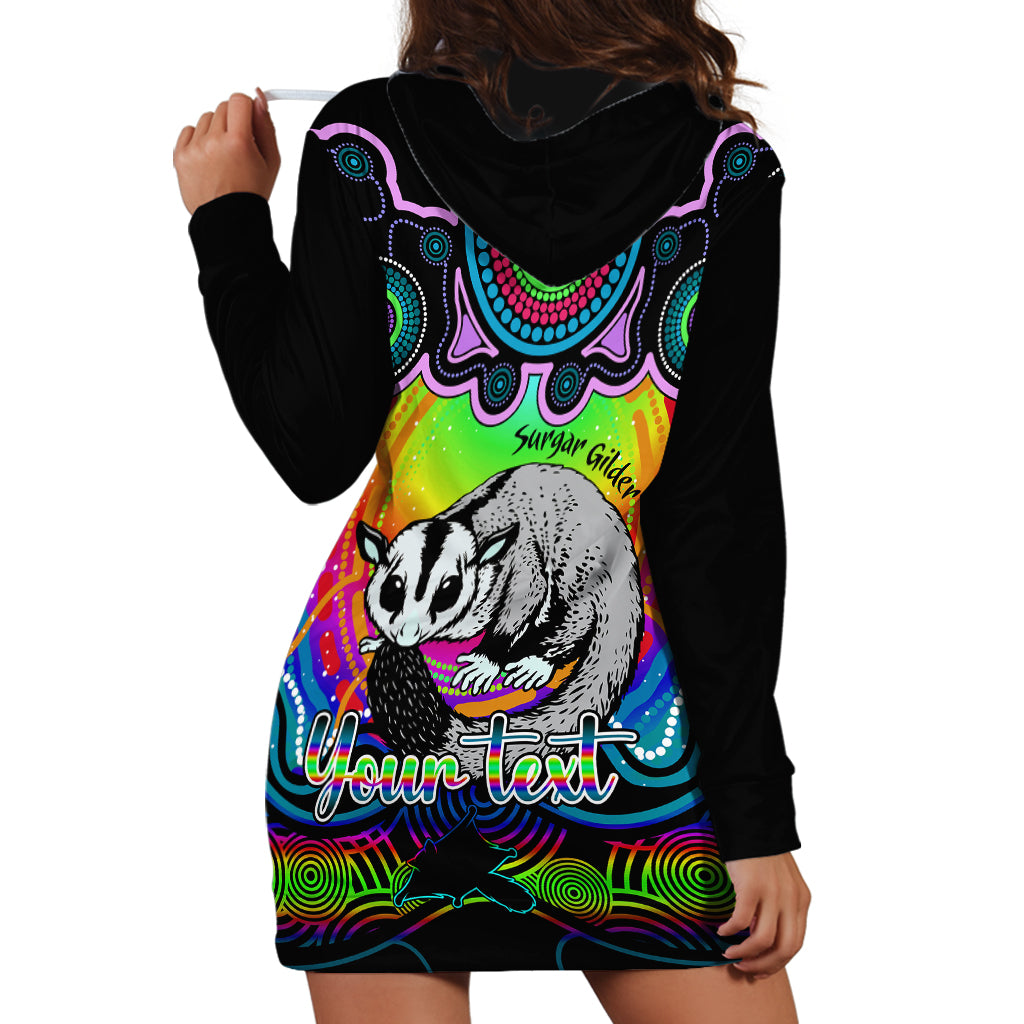 personalised-australia-gemini-sugar-gilder-zodiac-hoodie-dress-auz-astrology-aboriginal-rainbow