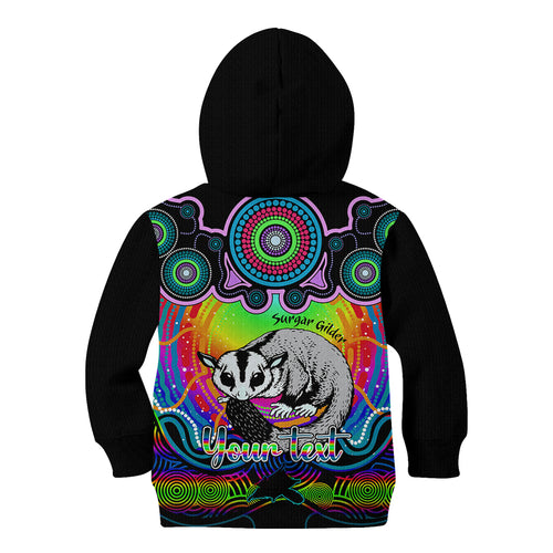 personalised-australia-gemini-sugar-gilder-zodiac-kid-hoodie-auz-astrology-aboriginal-rainbow