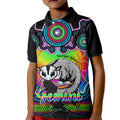 personalised-australia-gemini-sugar-gilder-zodiac-kid-polo-shirt-auz-astrology-aboriginal-rainbow