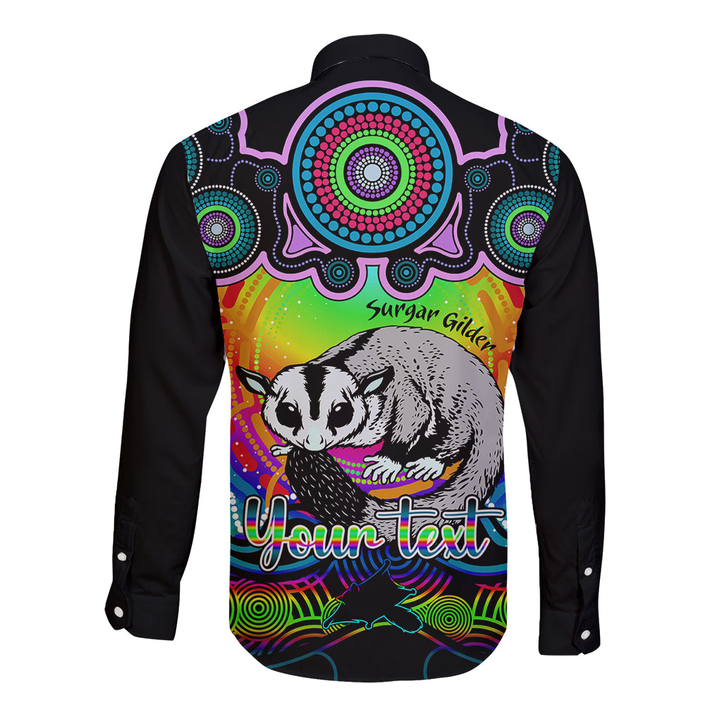 personalised-australia-gemini-sugar-gilder-zodiac-long-sleeve-button-shirt-auz-astrology-aboriginal-rainbow