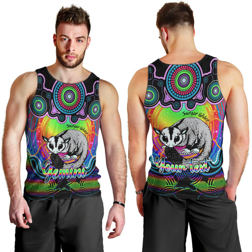 personalised-australia-gemini-sugar-gilder-zodiac-men-tank-top-auz-astrology-aboriginal-rainbow