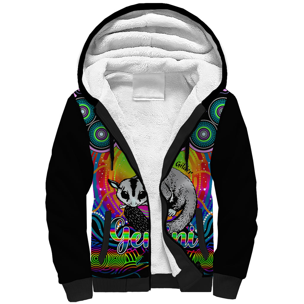 personalised-australia-gemini-sugar-gilder-zodiac-sherpa-hoodie-auz-astrology-aboriginal-rainbow