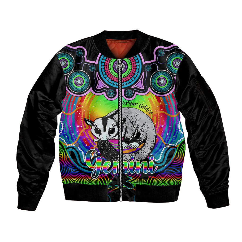 personalised-australia-gemini-sugar-gilder-zodiac-sleeve-zip-bomber-jacket-auz-astrology-aboriginal-rainbow