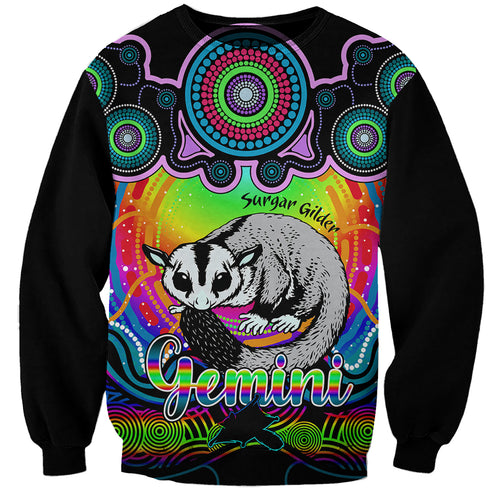 personalised-australia-gemini-sugar-gilder-zodiac-sweatshirt-auz-astrology-aboriginal-rainbow