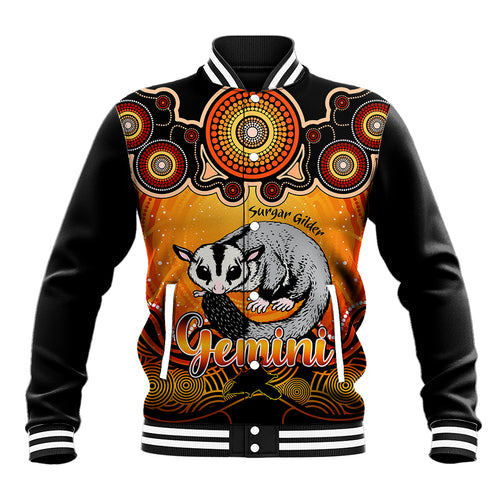 personalised-australia-gemini-sugar-gilder-zodiac-baseball-jacket-auz-astrology-aboriginal-red