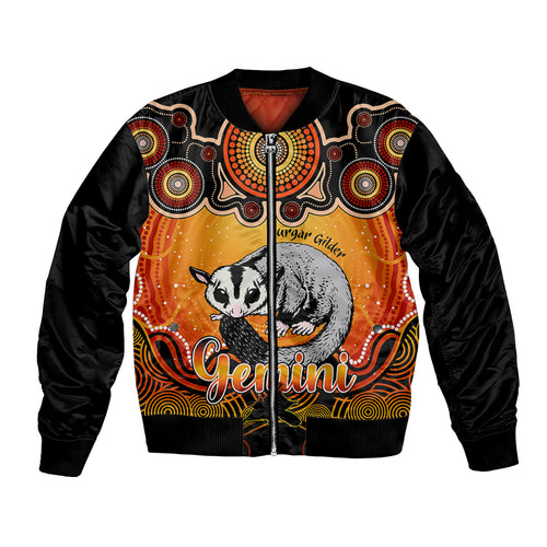 personalised-australia-gemini-sugar-gilder-zodiac-bomber-jacket-auz-astrology-aboriginal-red