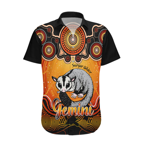 personalised-australia-gemini-sugar-gilder-zodiac-hawaiian-shirt-auz-astrology-aboriginal-red
