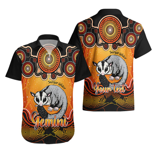 personalised-australia-gemini-sugar-gilder-zodiac-hawaiian-shirt-auz-astrology-aboriginal-red