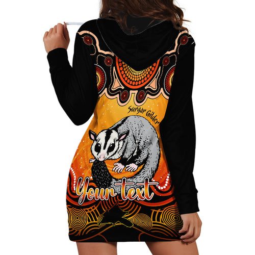 personalised-australia-gemini-sugar-gilder-zodiac-hoodie-dress-auz-astrology-aboriginal-red