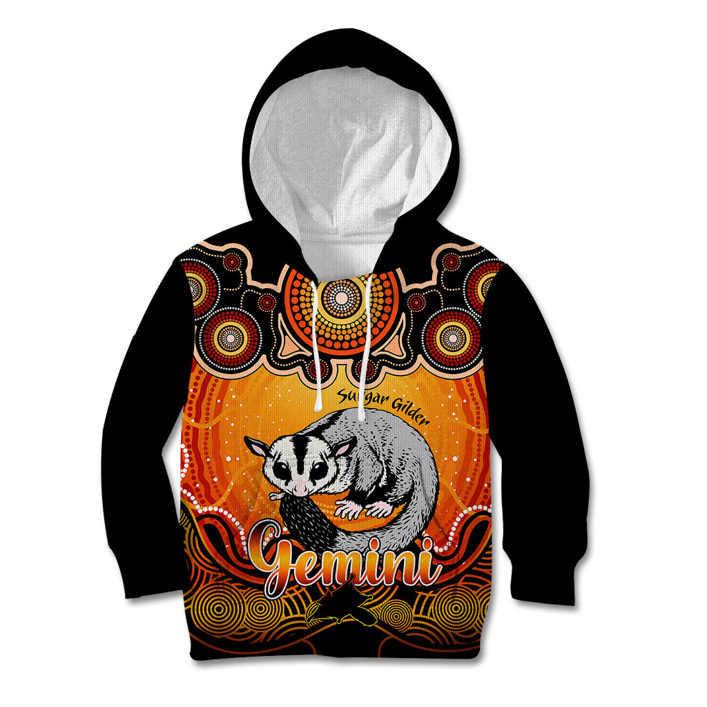 personalised-australia-gemini-sugar-gilder-zodiac-kid-hoodie-auz-astrology-aboriginal-red