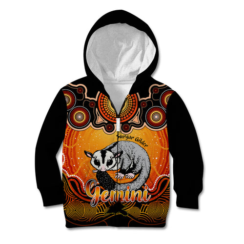 personalised-australia-gemini-sugar-gilder-zodiac-kid-hoodie-auz-astrology-aboriginal-red