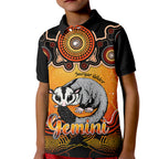 personalised-australia-gemini-sugar-gilder-zodiac-kid-polo-shirt-auz-astrology-aboriginal-red