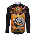 personalised-australia-gemini-sugar-gilder-zodiac-long-sleeve-button-shirt-auz-astrology-aboriginal-red