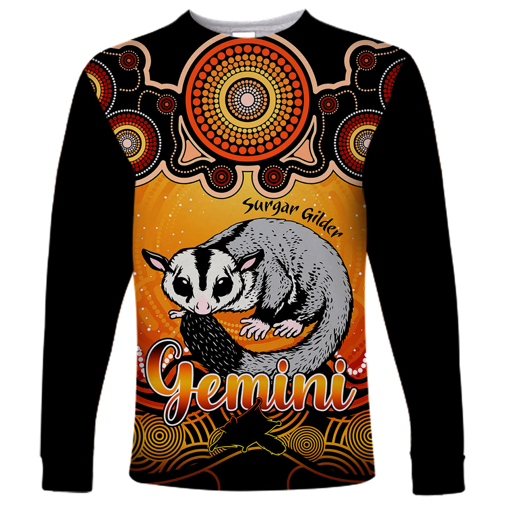 personalised-australia-gemini-sugar-gilder-zodiac-long-sleeve-shirt-auz-astrology-aboriginal-red