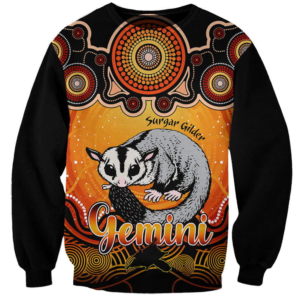 personalised-australia-gemini-sugar-gilder-zodiac-sweatshirt-auz-astrology-aboriginal-red