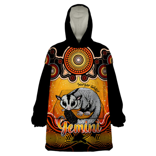 personalised-australia-gemini-sugar-gilder-zodiac-wearable-blanket-hoodie-auz-astrology-aboriginal-red