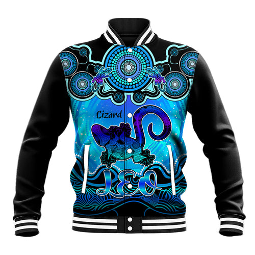 personalised-australia-leo-lizard-zodiac-baseball-jacket-auz-astrology-aboriginal-aqua