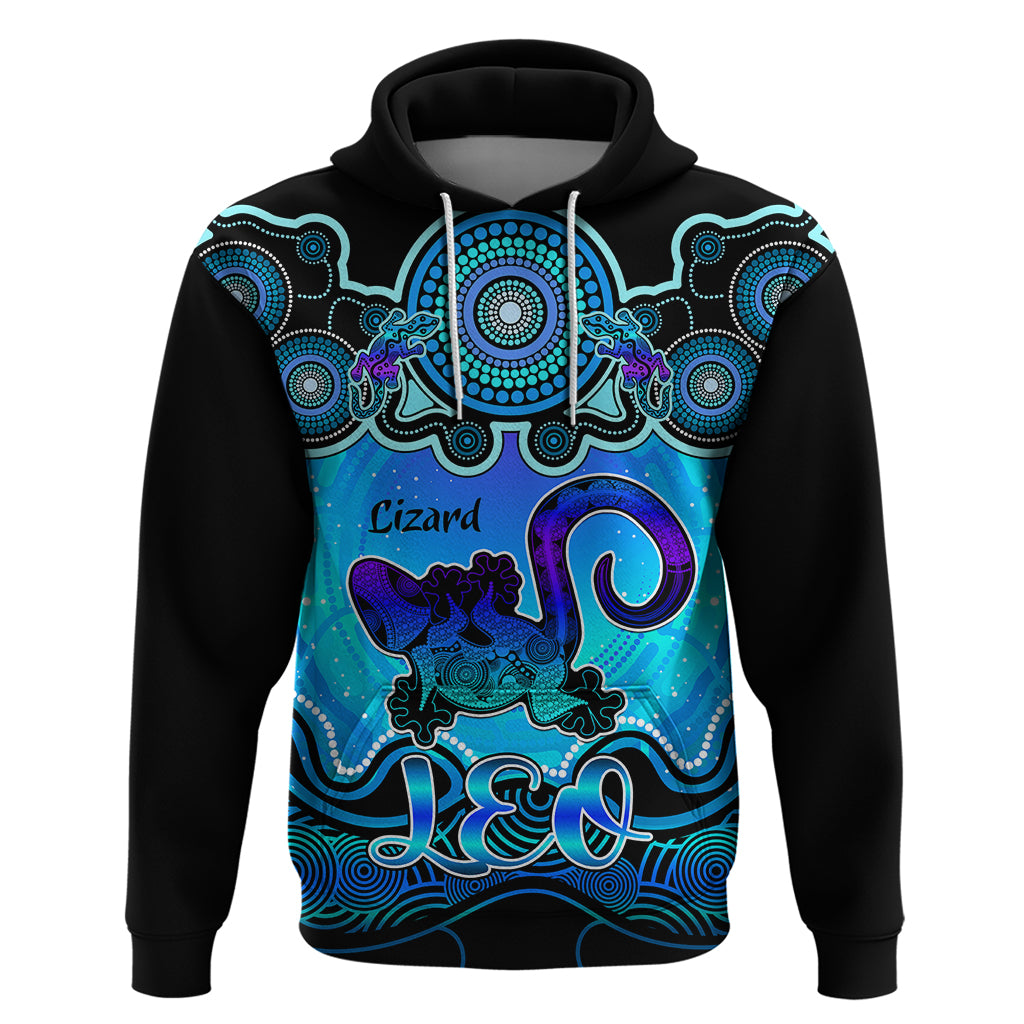 personalised-australia-leo-lizard-zodiac-hoodie-auz-astrology-aboriginal-aqua