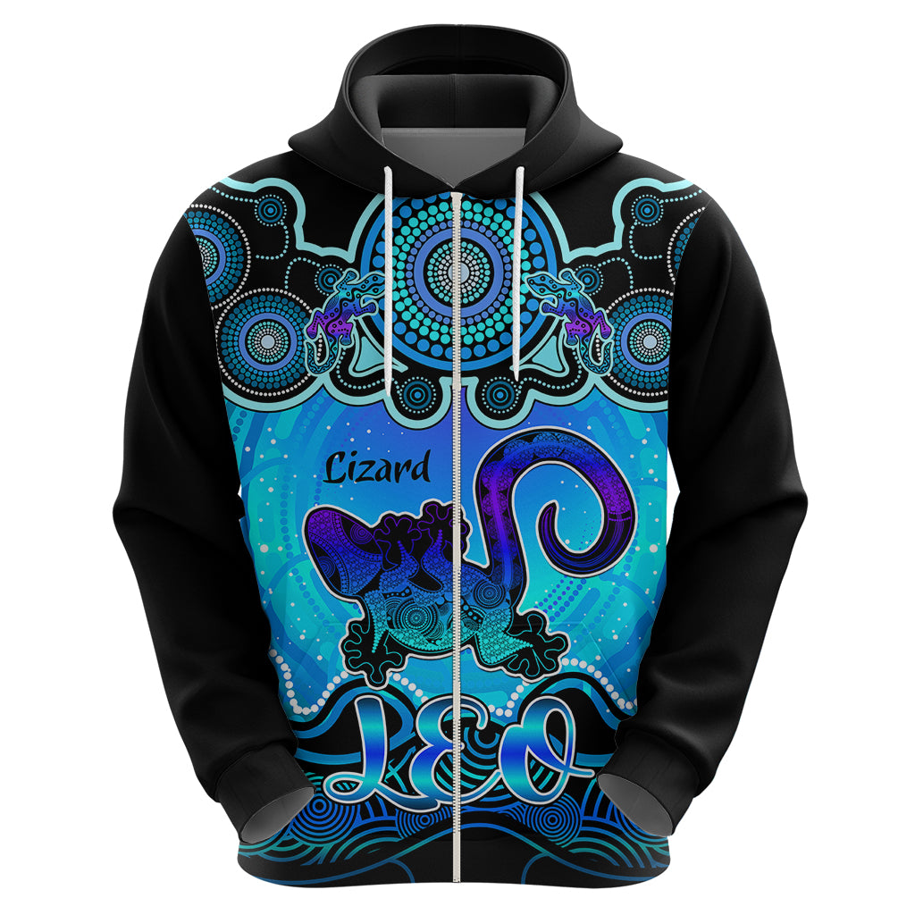 personalised-australia-leo-lizard-zodiac-hoodie-auz-astrology-aboriginal-aqua