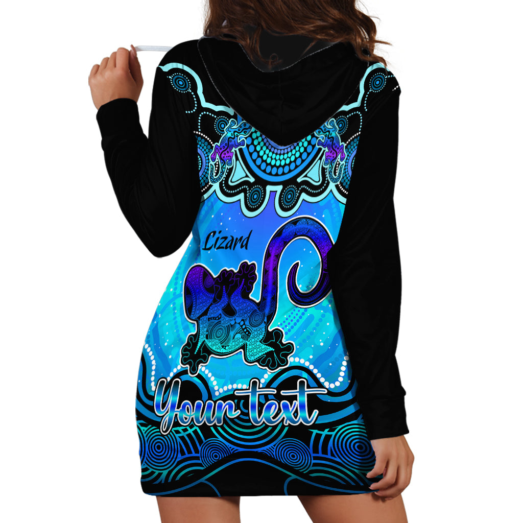 personalised-australia-leo-lizard-zodiac-hoodie-dress-auz-astrology-aboriginal-aqua