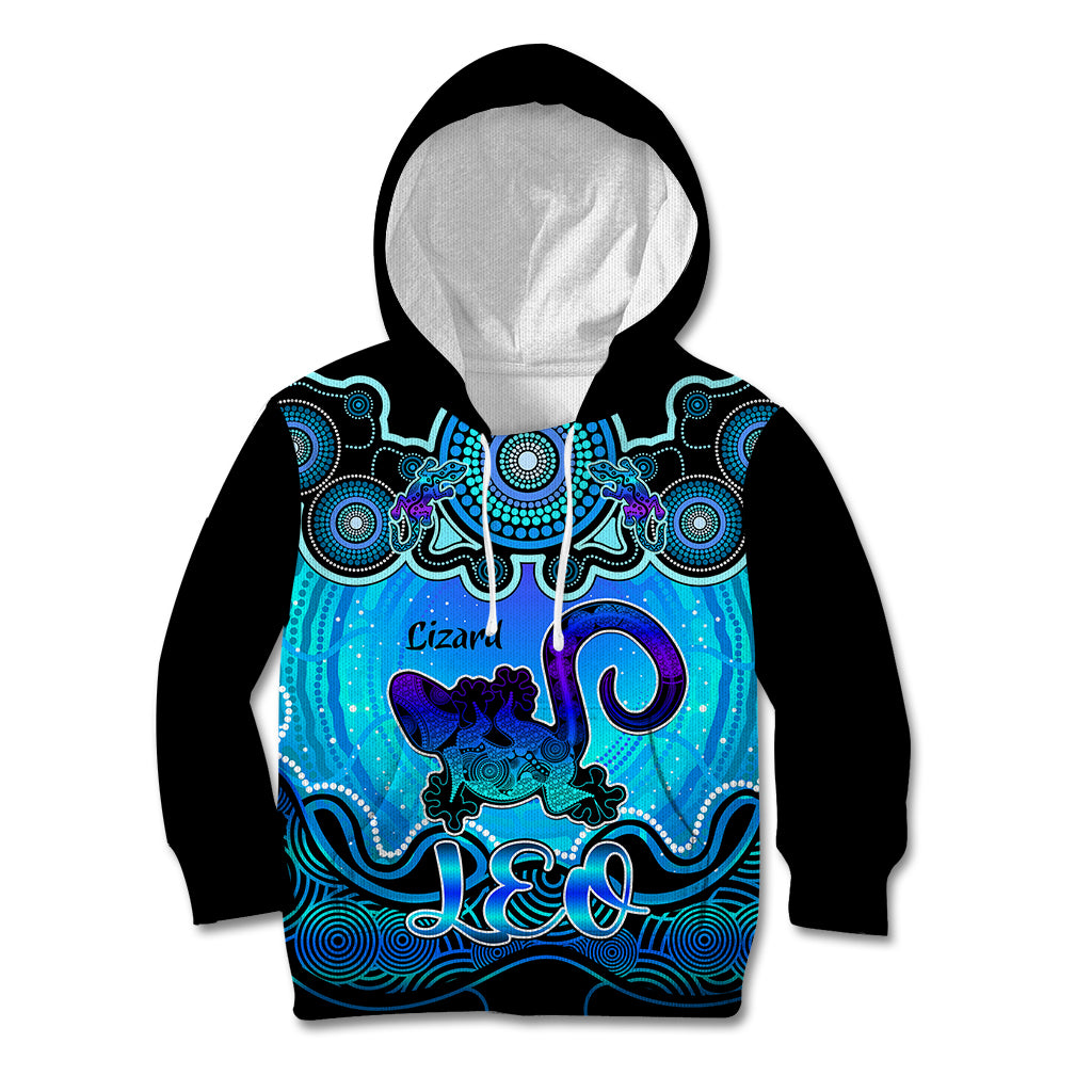 personalised-australia-leo-lizard-zodiac-kid-hoodie-auz-astrology-aboriginal-aqua